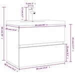 vidaXL Meuble lavabo avec bassin intégré Chêne brun Bois d'ingénierie
