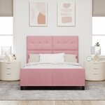 Lit vidaXL Rose 140x200 cm Velours