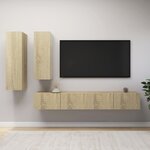 vidaXL Ensemble de meubles TV 4 Pièces Chêne sonoma Bois d'ingénierie