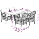vidaXL Ensemble à manger de jardin avec coussins 5Pièces Beige poly rotin