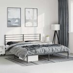 vidaXL Cadre de lit métal sans matelas avec tête de lit noir 183x213cm
