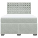 vidaXL Sommier à lattes de lit et matelas Gris clair 140x190cm Velours