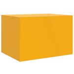 vidaXL Table basse Jaune moutarde 67x50x44 cm acier