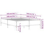 vidaXL Cadre de lit sans matelas chêne sonoma 140x190 cm