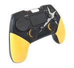 Ovegna p01: manette de jeux sans fil pour playstation 4 android et pc  gamepad  bluetooth  double vibration  batterie lithium rechargeable 1000mah  haut-parleur prise jack (yellow)