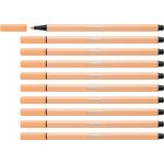 Stylo feutre dessin pen 68  orange clair x 10 stabilo