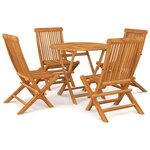 Salon de jardin meuble d'extérieur ensemble de mobilier 5 pièces bois de teck massif 02_0016571