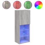 vidaXL Meuble TV avec lumières LED sonoma gris 40 5x30x102 cm