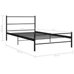 vidaXL Cadre de lit sans matelas noir métal 90x200 cm
