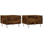 vidaXL Tables basses 2 Pièces chêne fumé 50x46x35 cm bois d'ingénierie