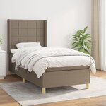 vidaXL Sommier à lattes de lit avec matelas Taupe 90x190 cm Tissu