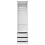 vidaXL Garde-robe avec tiroirs Blanc brillant Bois d'ingénierie