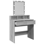 vidaXL Coiffeuse avec LED sonoma gris 80x41x144 5 cm