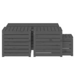 vidaXL Ensemble de boîtes de jardin 4 Pièces gris bois de pin massif