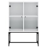 vidaXL Armoire latérale avec portes en verre blanc 69x37x100 cm