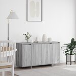 vidaXL Buffet gris Gris sonoma Bois d'ingénierie 135 x 41 x 75 cm