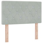 vidaXL Tête de lit LED avec boutons en cristal rembourrée gris clair 80 cm en velours