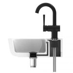 SCHÜTTE Mitigeur de lavabo CORNWALL avec poignée latérale noir mat