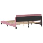 VidaXL Cadre de lit et tête de lit sans matelas rose 180x200cm velours