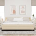 Lit à ressort vidaXL avec matelas Crème 200x200 cm Tissu