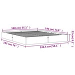 vidaXL Cadre de lit sans matelas cire marron 140x190cm bois pin massif