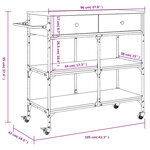 vidaXL Chariot de cuisine chêne fumé 105x42x95 cm bois d'ingénierie