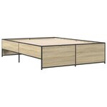 vidaXL Cadre de lit chêne sonoma 140x190 cm bois d'ingénierie et métal