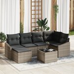 vidaXL Ensemble de Canapé de Jardin 6 Pièces avec Coussins Rattan Poly Noir