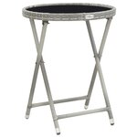 vidaXL Ensemble de bistro jardin 5Pièces Résine tressée verre trempé Gris