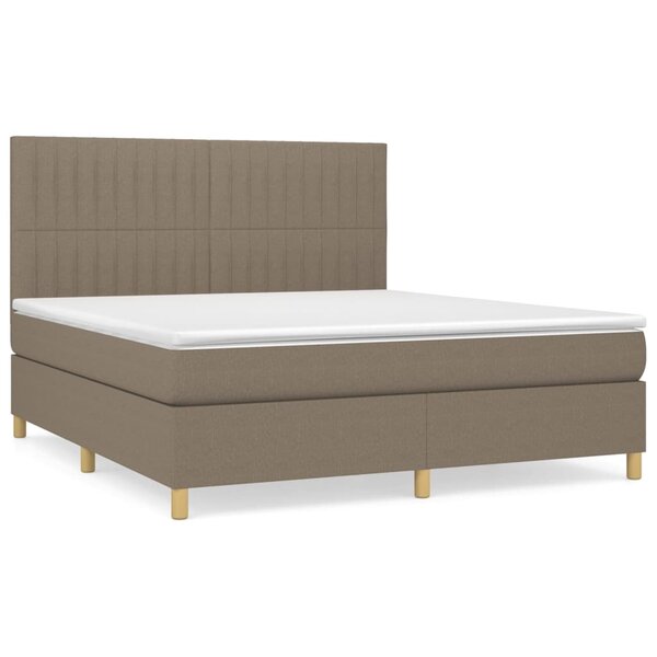 vidaXL Sommier à lattes de lit avec matelas Taupe 160x200 cm Tissu