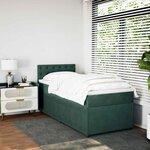 vidaXL Sommier à lattes de lit avec matelas Vert foncé 100x200 cm