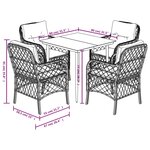 vidaXL Ensemble à manger de jardin 5 Pièces coussins gris résine tressée