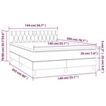 vidaXL Sommier à lattes de lit et matelas et LED Gris foncé 140x200 cm