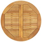 vidaXL Table de jardin Ø85x75 cm Bois d'acacia solide