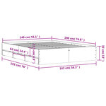 vidaXL Cadre de lit et tiroirs sonoma gris 140x190 cm bois ingénierie