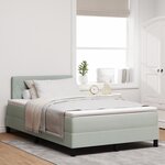 Lit à sommier avec matelas et lumière LED Gris clair 120x200 cm Velours