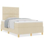 vidaXL Lit Boxspring avec Matelas Crème 120x200 cm Tissu