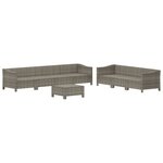 Salon de jardin meuble d'extérieur ensemble de mobilier 8 pièces avec coussins gris résine tressée 02_0017600