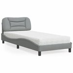 vidaXL Lit avec matelas gris clair 80x200 cm tissu