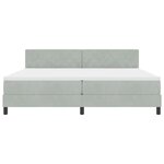 Lit à ressorts vidaXL avec matelas et lumière LED Gris clair 200x200 cm Velours