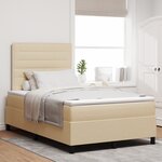 vidaXL Lit avec Sommier Crème 120x200 cm Tissu