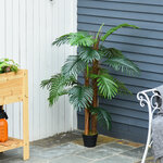 Palmier artificiel hauteur 1 2 m arbre artificiel tronc branches lichen feuilles grand réalisme pot inclus