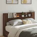 vidaXL Armoire tête de lit avec LED chêne marron 180x16 5x103 5 cm