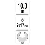 Yato tarière de vidange 10 m x 9 mm rouge