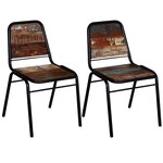vidaXL Chaises à manger lot de 2 bois de récupération massif
