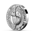 Année du lapin - monnaie de 20€ argent haut relief - qualité be millésime 2023