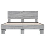 vidaXL Cadre de lit sans matelas sonoma gris 140x200 cm