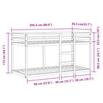 vidaXL Lit superposé avec rideaux rose 80x200 cm bois pin massif
