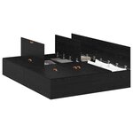 Cadre de lit de rangement vidaXL en chêne noir 200x200 cm