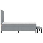vidaXL Lit à ressorts avec matelas et banc gris clair 90x200 cm en tissu